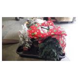 Group of Christmas decor,2 Christmas trees, fall