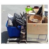 Skid lot of Decor pillows wall decor, plastic