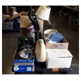 Skid lot of muffin Pans, Cookware, statues, wine