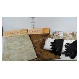 Upholstery/ fabric sample swatches plus white