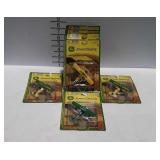Seven John Deere toy airplanes, three different