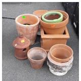 Terracotta and Clay planters mixed sizes