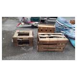 3 crates with bathroom fixtures