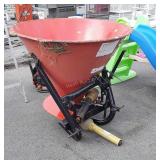 Round metal hopper spreader, has some interior