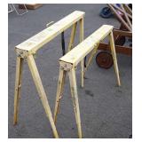 2 metal folding sawhorse stands
