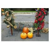 Seasonal decor with Christmas trees, metal