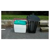FlowerIron bug zapper and a Coleman lunch cooler