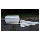 Igloo cooler missing straps and patio umbrella