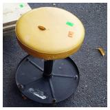 Metal shop stool with padded seat