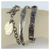Three Sterling bracelets