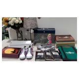 Miscellaneous household items. Books, tie dye