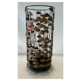 Metalwork umbrella stand with umbrella