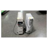 Two DELONGHI radiator style electric heaters.