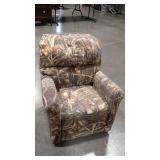 Child size recliner in camo pattern. Needs