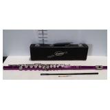 Lazarro purple flute with case, includes cleaning