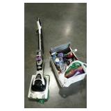 SHARK floor cleaner and box full of accessories