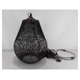 Pear-shaped wire swag lamp light fixture, 20"