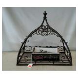 Wrought iron hanging pot rack. Includes hooks and
