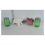 Ceramic Elephant night light (works), piggy bank