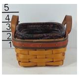 Small square Longaberger Basket with leather