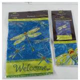 Matching dragonfly Garden flag and house flag,