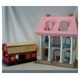 Two pieces. Doll house and play barn.