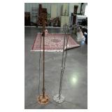 Two cast bridge lamps, one with shade. One