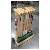 Brookstone croquet set with wheeled cart and