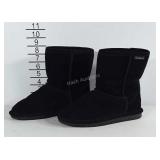 Bearpaw girls size 4 black suede boots with fuzzy