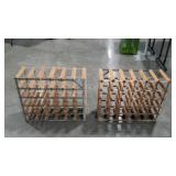 Two rustic wine racks. Each will hold 36 bottles.