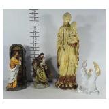 Biblical / religious figurines, 3 of Jesus and a