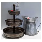 3-tiered galvanized stand (19" tall), and