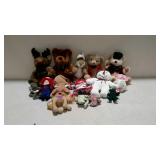 Group lot of stuffed animals. Bears, frogs, dog,