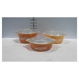 Pyrex 3-piece butterfly gold bake, serve, and