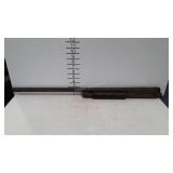 12 gauge pump action shotgun barrel, shows rust.