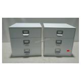 Two sets of cubbies drawers, stackable. Each box