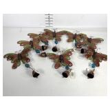 Eight Countryside butterfly wind chimes
