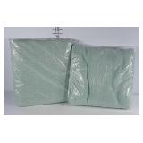 2 mint colored twin size blankets.