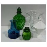 Glassware. Vases, covered dishes, etc. Some