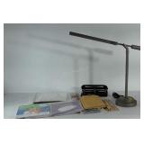 Office supplies: desk lamp (works)  3 hole punch,