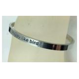 Bracelet, "Happy like a bird" stainless steel