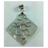 Sterling silver mother of pearl pendant