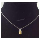 Citrine Sterling silver and stainless steel