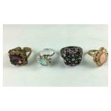 Four Costume Jewelry Rings One is By Avon,