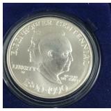 Eisenhower Centennial Silver Dollar  1890-1990,