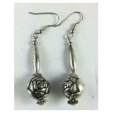 Dangling earrings silvertone