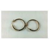 Gold Tone Sterling Silver Earrings With diamonds