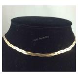 Two Toned Sterling Silver Choker Style Necklace,