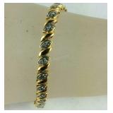 Genuine Diamond Bracelet Gold Tone Made In China
