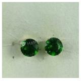 14k gold and green stone earrings tested